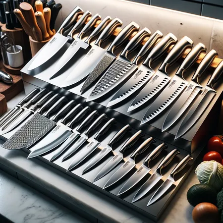 cuchillos de cocina de acero inoxidable que ofrecen eficiencia y durabilidad en cada receta. Ideal para robots de cocina y purificadores de aire.